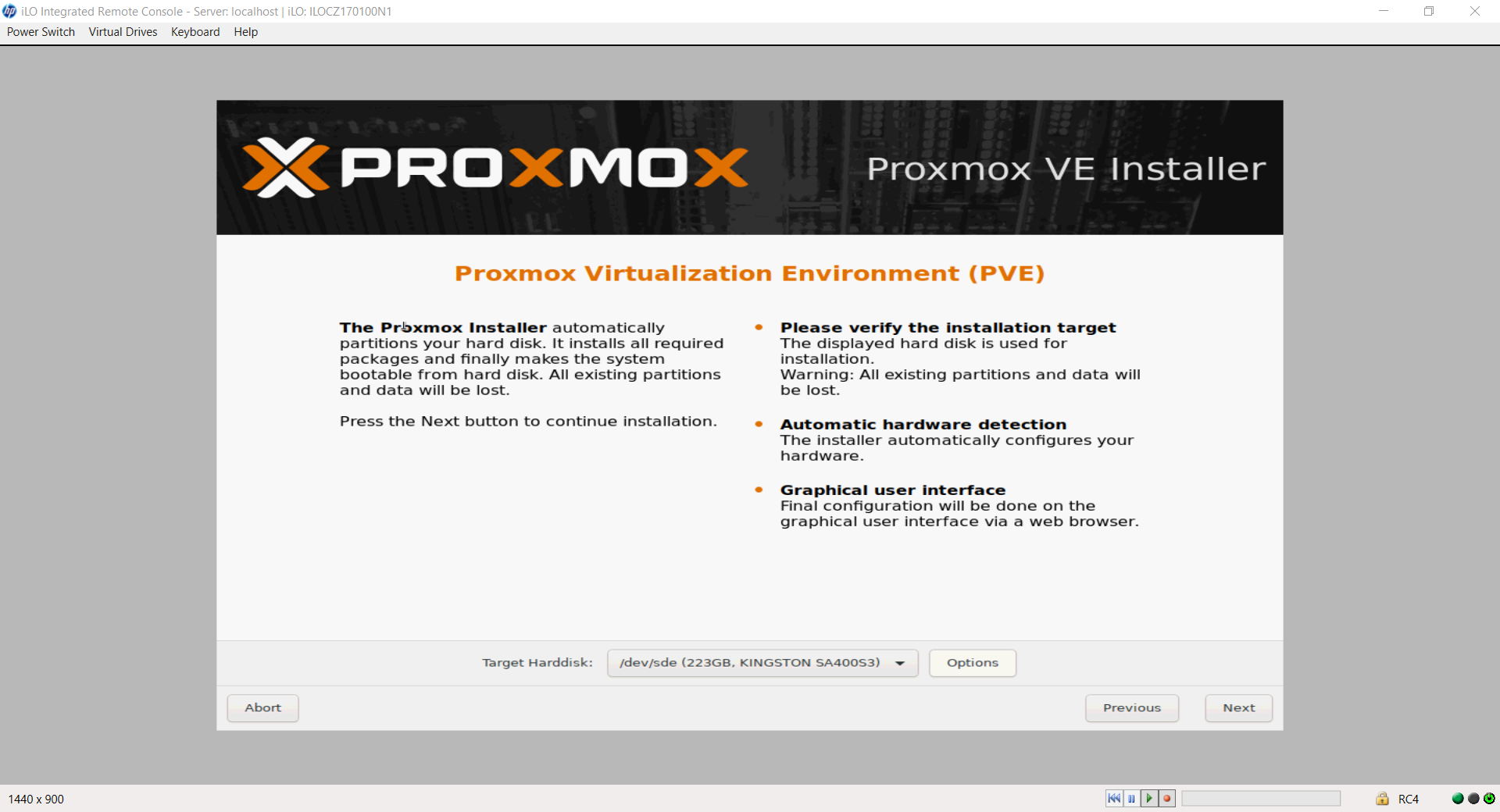 Choix du disque dur d’installation