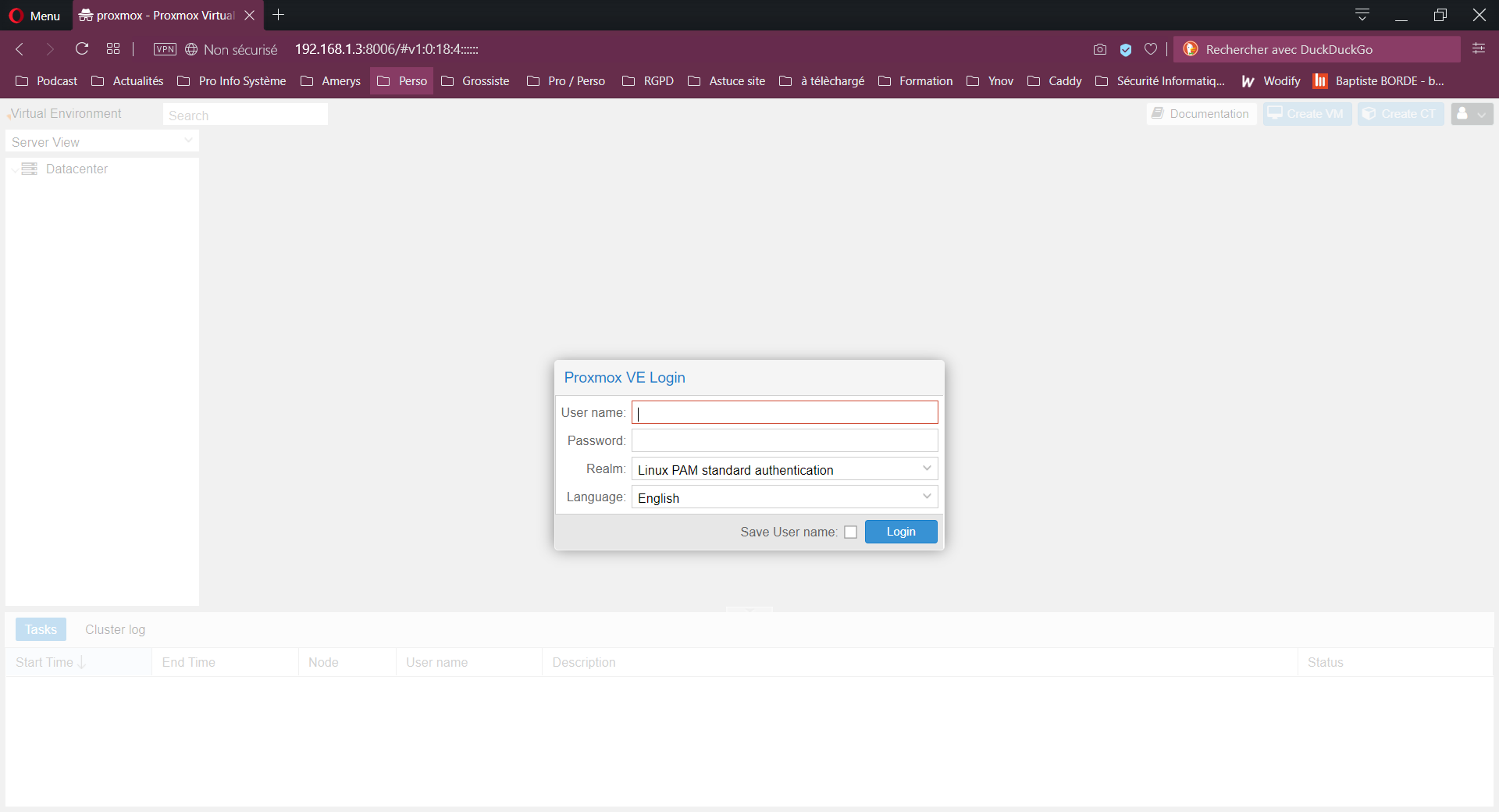 Connexion à l’interface graphique